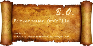Birkenheuer Orália névjegykártya